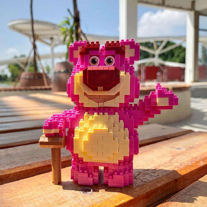 Конструктор/мозаика 3D GEJIA Розовый медведь, 805 дет., 110x55x120мм