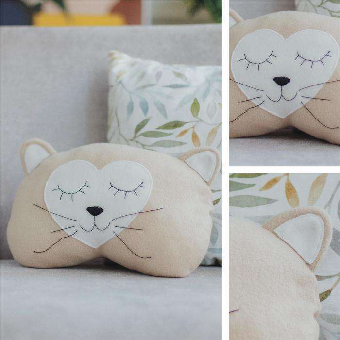 Интерьерная подушка - Милый котик, набор для шитья 
