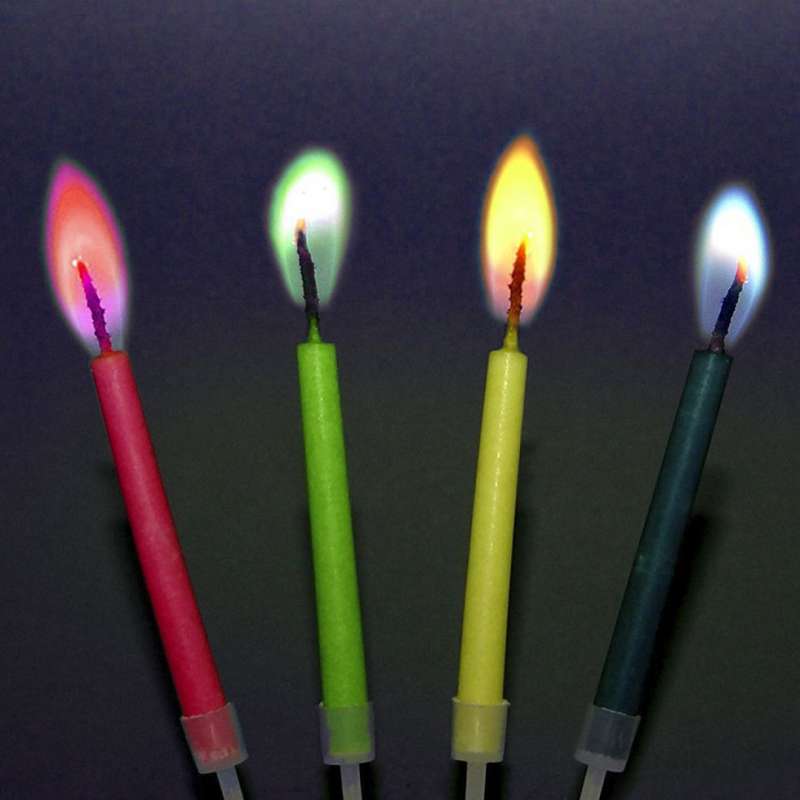 Свеча "с днем рождения" с цветным пламенем 5 шт.