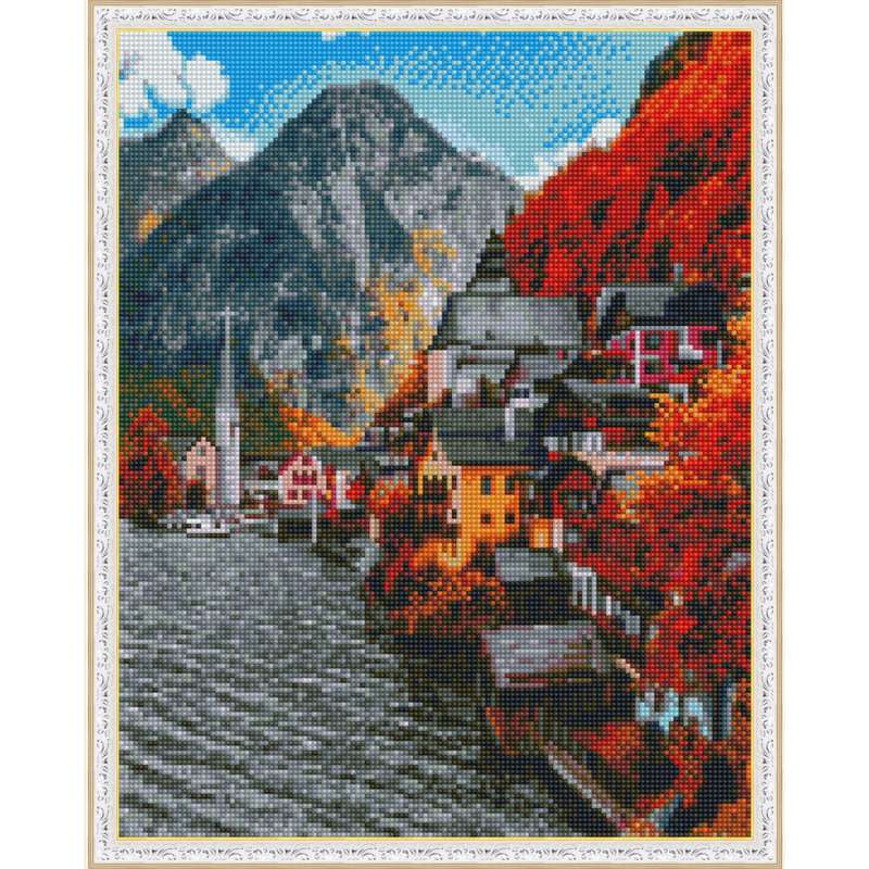 Картина мозаикой с нанесенной рамкой (40х50) АВСТРИЯ. ГАЛЬШТАТ (29 цветов) 