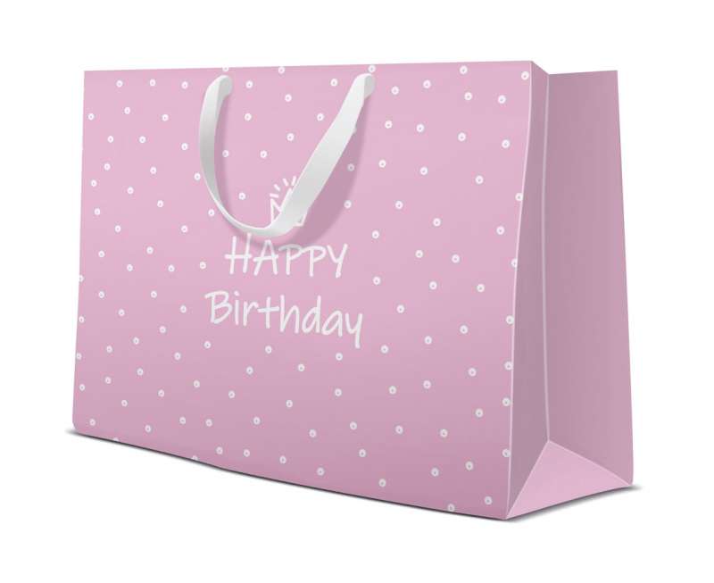 Подарочный пакет PAW Happy Birthday, розовый 