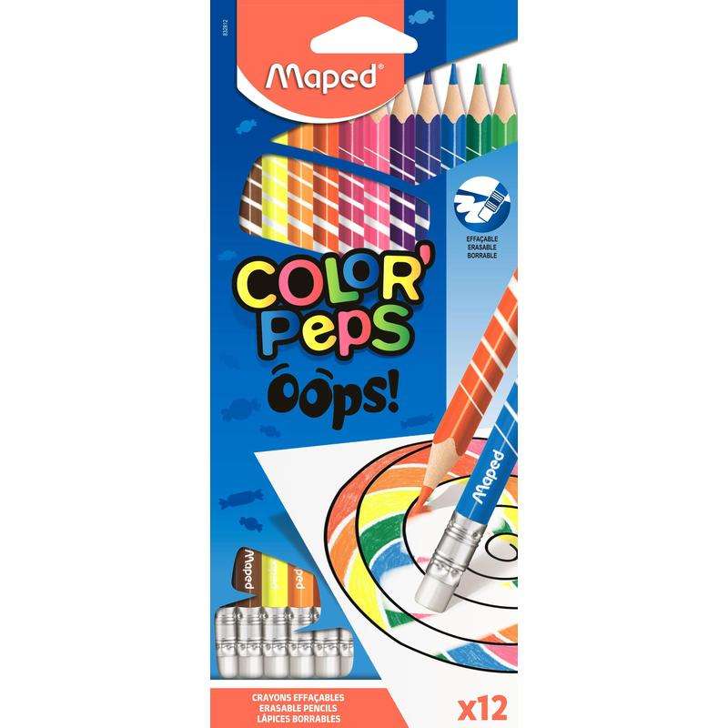Цветные карандаши с резинкой MAPED 
