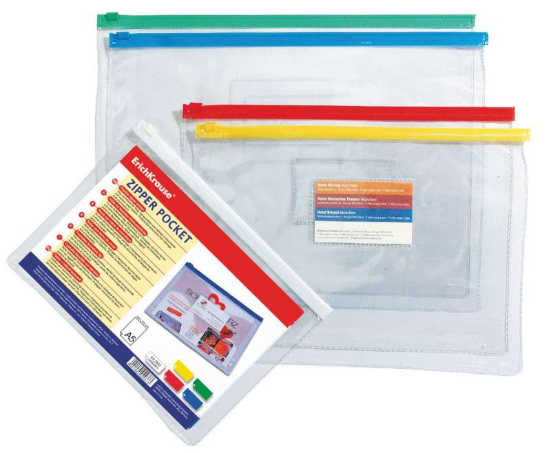 Zip-пакет пластиковый ErichKrause PVC Zip Pocket, B6, прозрачный