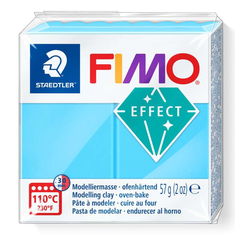Полимерная глина Fimo Effect, 57 г., неоново-синий